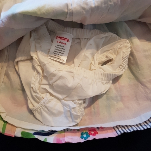 Gymboree girls size 3-6 months Flower Garden line dress with diaper cover NWT - Picture 3 of 7